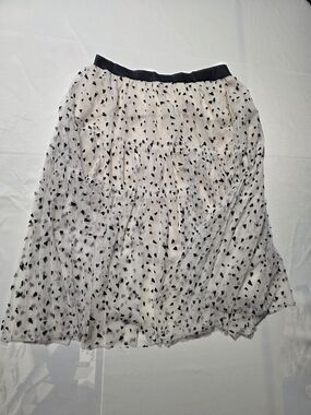 Women's Black Heart Print Midi Skirt Zero Degrees Celsius